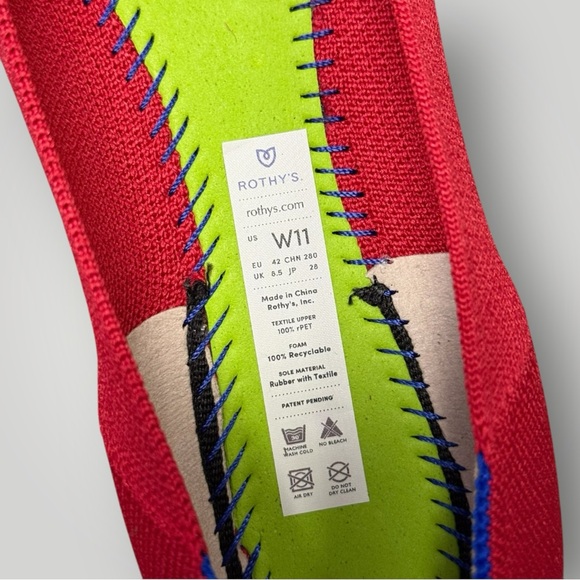 Rothy's The Square flats in Cardinal Red Sz 11 - Picture 7 of 12